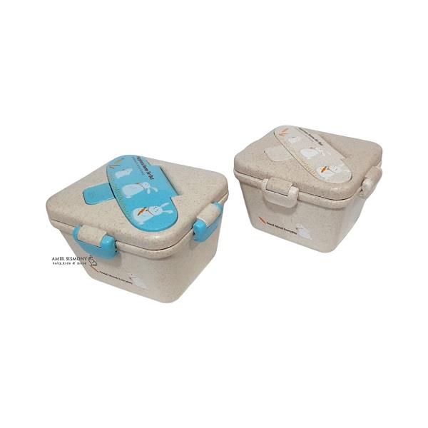 ظرف غذا بامبو با قاشق چنگال Lunch Box